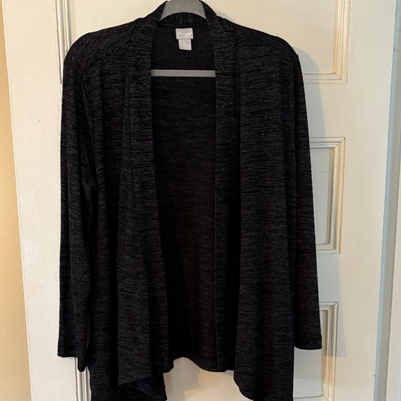 Zenergy Soft Essentials Open-Front Dark Gray Cardigan size 2/L (12-14) - Picture 2 of 10